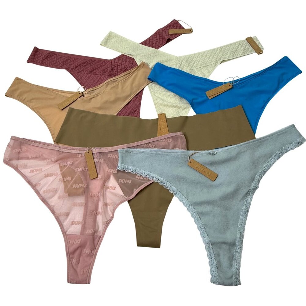 SKIMS Thongs Lot‎ of 7 Various Styles Colors 4X